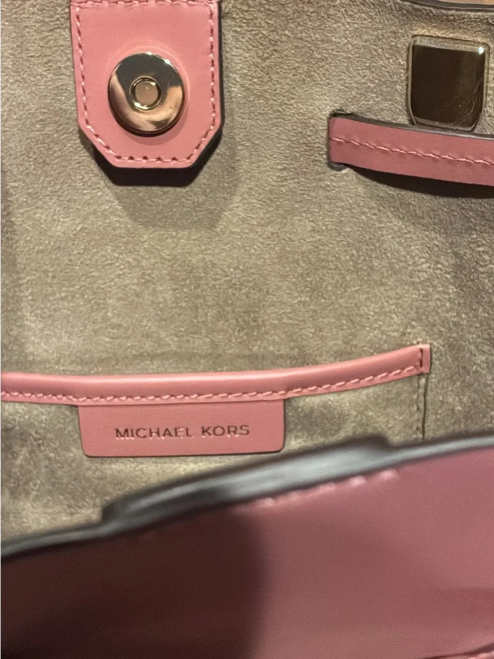 NEW NEVER USED Michael Kors Mauve pink Braided-Handle Shoulder Tote